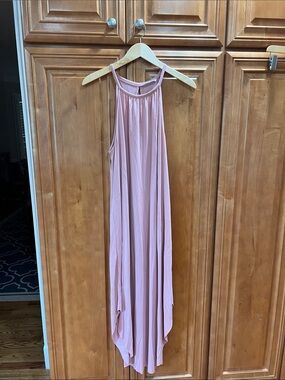 Double Zero Dusty Blush Halter Maxi Dress
